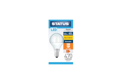 Status 5.5w Led Round E14 Warm White Dimmable (5.5SLDRWE14P1B10)