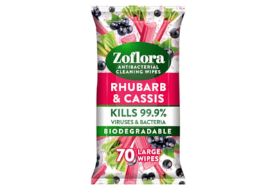 Zoflora Cleaning Wipes Rhubarb & Cassis 70's (175350)