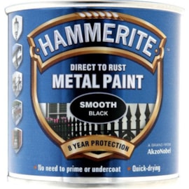 Hammerite Smooth Paint Black 250ml (5084863)