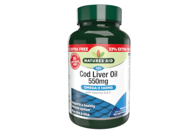 Natures Aid Cod Liver Oil 550mg + 33% 90s (13435)