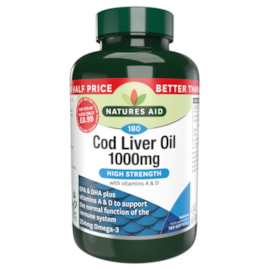 Natures Aid Cod Liver Oil High Strength 1000mg 180s (15142)