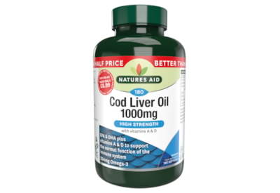 Natures Aid Cod Liver Oil High Strength 1000mg 180s (15142)