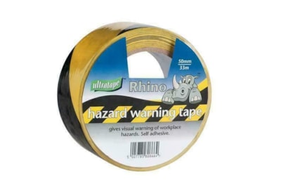 Ultratape 50mm Black & Yellow Hazard Stripe Tape 33m (06525033HAZBYUL)