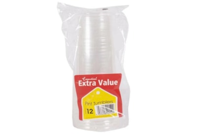 Essential Super Value Pint Plastic Glasses 12s (E24.0225)