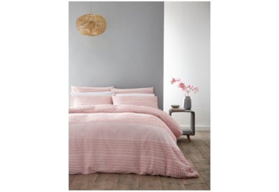 Bianca Malmo Cotton Tufted Bands Duvet Set Blush Single