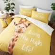 Catherine Lansfield Giraffe Duvet Set Yellow Double (BD/47392/W/DQS/YE)