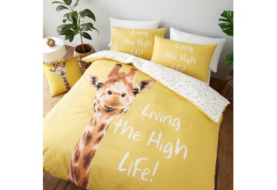 Catherine Lansfield Giraffe Duvet Set Yellow Double (BD/47392/W/DQS/YE)