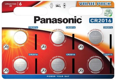 Panasonic Cr2016 Battery 6pk (PANACR2016-B6)