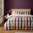 Catherine Lansfield Autumn Check Duvet Set Plum Double (BD/58948/W/DQS/PLU)