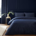 Catherine Lanfields Kingsley Matt Velvet Navy Duvet Set King (BD/58959/W/KQS/NA)