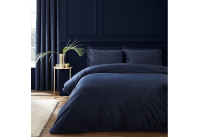 Catherine Lanfields Kingsley Matt Velvet Navy Duvet Set King (BD/58959/W/KQS/NA)