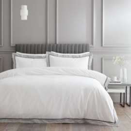 Bianca Mayfair Whte / Silver Duvet Set Double (BD/58962/R/DQS/WHS)