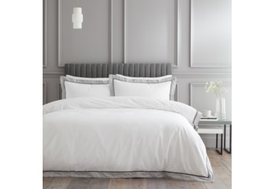 Bianca Mayfair Whte / Silver Duvet Set S/king (BD/58962/R/SKQS/WHS)