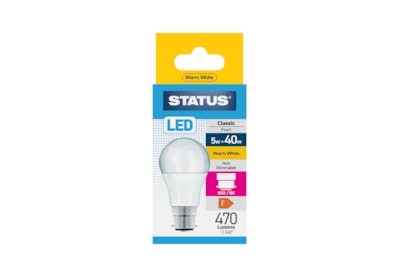 Status 5w Led Gls B22 Warm White Bulb (5SLGWB22P1B10)