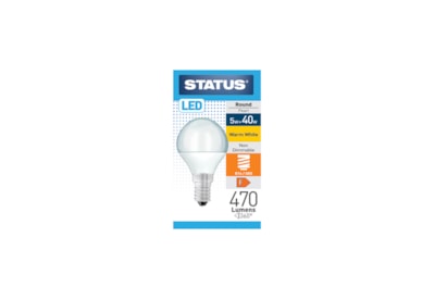 Status 5w Led E14 Round Warm White Bulb (5SLRWE14P1B10)