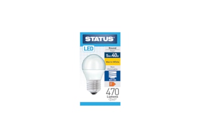 Status 5w Led E27 Round Warm White Bulb (5SLRWE27P1B10)