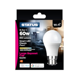 Status 9w B22 Gls Smart Led Colour Changing Bulb (60SSLGCCTB221PKB)