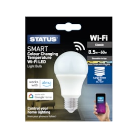 Status 9w E27 Gls Smart Led Colour Changing Bulb (60SSLGCCTE271PKB)