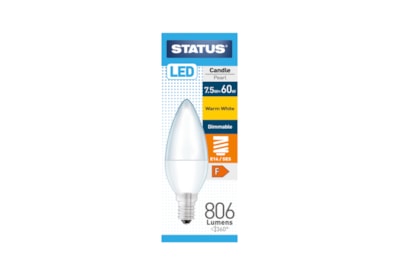 Status 7.5w Led Candle E14 Warm White Dimmable (7.5SLDCWE14P1B10)