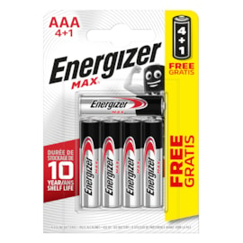 Energizer Max Aaa Batteries 4+1 (ENERLR03B4-1FREEMAX)