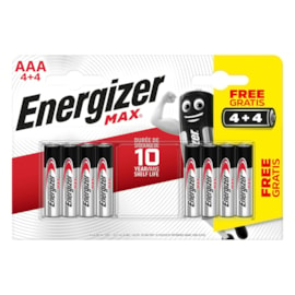 Energizer Max Aaa Batteries 4+4 (ENERLR03B4-4MAX)