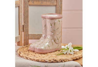 Snowdrop Welly Boot Ceramic Planter (7SF201)