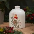 Xmas Robin Vase White (7XA183)