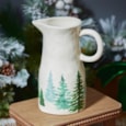 Christmas White Ceramic Jug With Trees (7XS564)