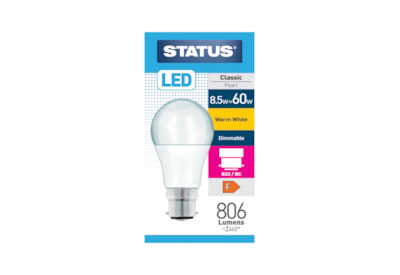 Status 8.5w Led Gls B22 Warm White Dimmable Bulb (8.5SLDGWB22P1B10)