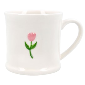 Gisela Graham Pink Tulip Stoneware Mini Mug 10cm (81609)