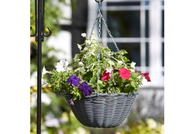 Smart Garden Slate Faux Rattan Hanging Basket 14" (6020071)