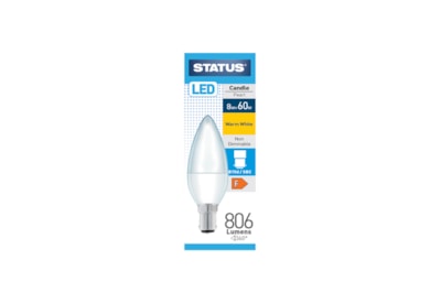 Status 8w Led B15 Candle Warm White Bulb (8SLCWB15P1B10)