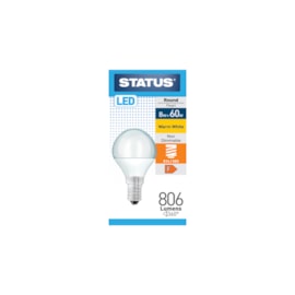 Status 8w Led E14 Round Warm White Bulb (8SLRWE14P1B10)