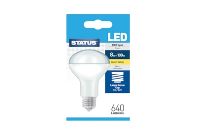 Status 8w Led E27 R80 Warm White Bulb (8SLSR80ES1PKB8)