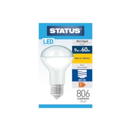 Status 9w Led E27 R63 Warm White Bulb (9SLR63WE27P1B10)