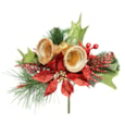 Premier Poinsettia & Bells Pick Red & Gold 16cm (AC116315)