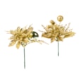 Premier Gold Poinsettia Pick Asstd 18cm (AC187148)