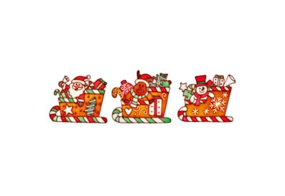 Premier Gingerbread Sleigh Window Stickers Asstd 19cm (AC242064)