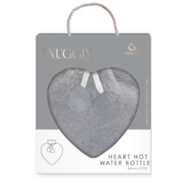 Upper Canada Heart Hot Water Bottle Grey Faux Fur (AH0339GY)