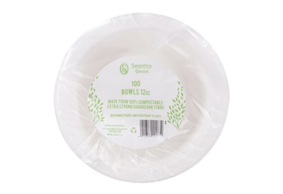 Swantex Green Bagasse Bowl 12oz 100s (B12B)