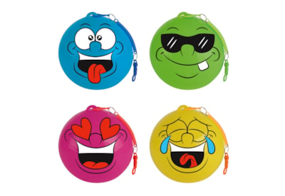 30cm Smiley Face Key Chain Ball 4 Assorted (B301)