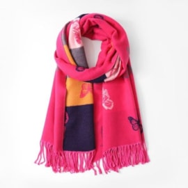 Butterfly Fashion Reversible Butterfly Scarf Fuchsia