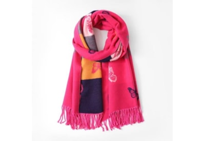 Butterfly Fashion Reversible Butterfly Scarf Fuchsia