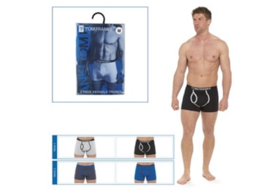 Tom Franks Mens Keyhole Boxers Asstd 2pk (BR406A)