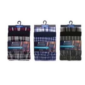 Mens 3 Pack Checked Woven Boxer Shorts (BR436)