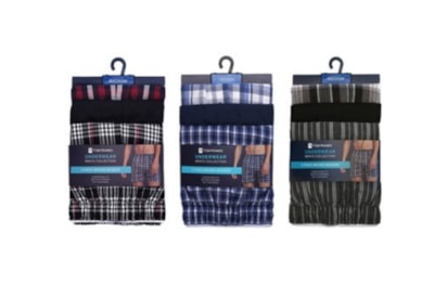 Mens 3 Pack Checked Woven Boxer Shorts (BR436)