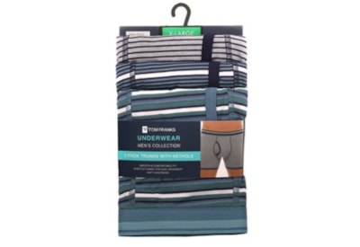 Mens 3 Pack Printed Cotton Stretch Trunks (BR437)