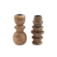 Wooden Ribbed Candle Holder 12.5 (CH6408)