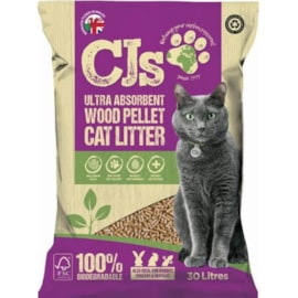 Cjs Premium Wood Pellet Cat Litter 30l