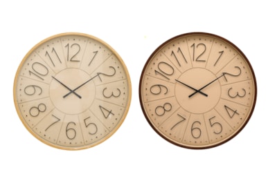 Embossed Wooden Style Clock 76cm (CL3066)